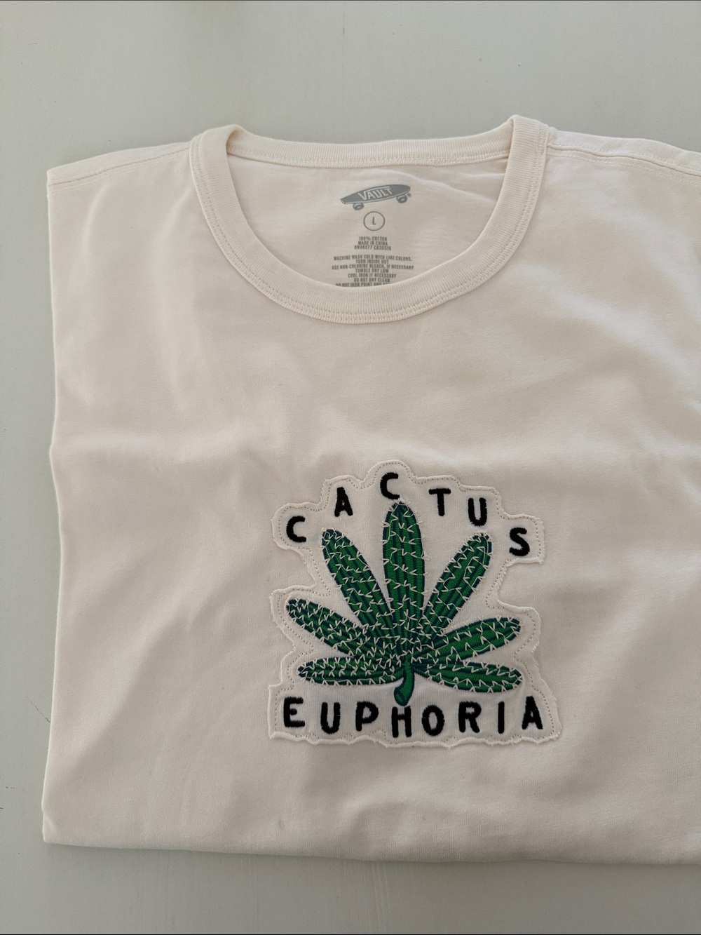 Vans Vault Cactus Euphoria' White Tee with Green Patch